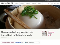 Bild zum Artikel: Massentierhaltung zerstört die Umwelt, dein Tofu aber auch