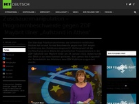 Bild zum Artikel: Zuschauermanipulation – Programmbeschwerde gegen ZDF  Maybrit Illner „Aufstand in Athen“