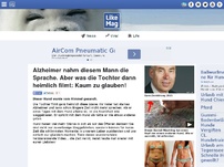 Bild zum Artikel: Alzheimer nahm diesem Mann die Sprache. Aber was die Tochter dann heimlich filmt: Kaum zu glauben!