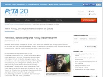 Bild zum Artikel: Rettet Robby, den letzten Menschenaffen im Zirkus