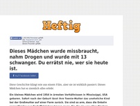 Bild zum Artikel: Dieses Mädchen wurde missbraucht, nahm Drogen und wurde mit 13 schwanger. Du errätst nie, wer...