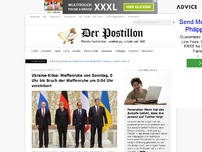 Bild zum Artikel: Ukraine-Krise: Waffenruhe von Sonntag, 0 Uhr bis Bruch der Waffenruhe um 00:04 Uhr vereinbart