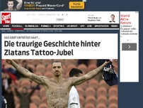 Bild zum Artikel: Die traurige Geschichte hinter Zlatans Tattoo-Jubel Dieser Jubel geht unter die Haut! Nach seinem Führungstor gegen Caen entblößte Zlatan Ibrahimovic seinen Oberkörper – und präsentierte 50 Namen-Tattoos... »