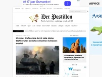 Bild zum Artikel: Ukraine: Waffenruhe durch viele kleine Waffenruhen zwischen einzelnen Schüssen ersetzt