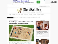 Bild zum Artikel: Verhandlungen zwischen Griechenland und Euro-Gruppe in Sandkasten verlegt