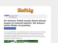 Bild zum Artikel: Ein dummer Trottel nannte diesen kleinen Jungen im Internet hässlich. Die Antwort seiner Mutter...