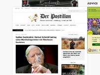 Bild zum Artikel: Spätes Geständnis: Helmut Schmidt betrog seine Mentholzigaretten mit filterlosen Gauloises