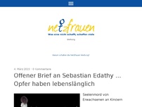 Bild zum Artikel: Offener Brief an Sebastian Edathy …Opfer haben Lebenslänglich