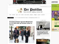 Bild zum Artikel: Smartphone-Nutzer legt sich Blindenhund zu, um nicht mehr auf Verkehr achten zu müssen