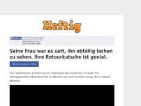 Bild zum Artikel: Seine Frau war es satt, ihn abfällig lachen zu sehen. Ihre Retourkutsche ist genial.