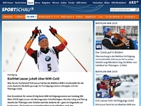 Bild zum Artikel: Verfolgung: Biathlet Lesser jubelt über WM-Gold