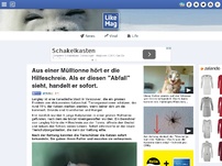 Bild zum Artikel: Aus einer Mülltonne hört er die Hilfeschreie. Als er diesen 'Abfall' sieht, handelt er sofort.