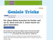 Bild zum Artikel: Für diese Kekse brauchst du Zucker und ein Ei. Doch erst die 3. Zutat macht sie ganz besonders.