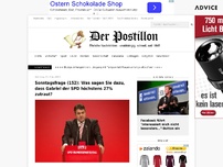 Bild zum Artikel: Sonntagsfrage (151): Was sagen Sie dazu, dass Gabriel der SPD höchstens 27% zutraut?