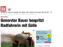 Bild zum Artikel: Ekel-Attacke - Genervter Bauer bespritzt Radfahrerin mit Gülle