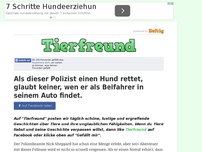 Bild zum Artikel: Als dieser Polizist einen Hund rettet, glaubt keiner, wen er als Beifahrer in seinem Auto findet.