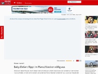 Bild zum Artikel: Wasser marsch! - Baby-Elefant flippt im Planschbecken völlig aus