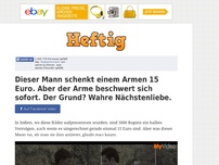 Bild zum Artikel: Dieser Mann schenkt einem Armen 15 Euro. Aber der Arme beschwert sich sofort. Der Grund? Wahre...