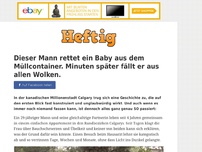 Bild zum Artikel: Dieser Mann rettet ein Baby aus dem Müllcontainer. Minuten später fällt er aus allen Wolken.