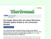 Bild zum Artikel: Ein junger Mann hört ein leises Wimmern. Monate später findet er ein schwarzes Bündel.