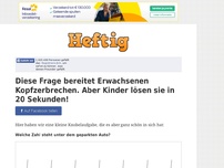 Bild zum Artikel: Diese Frage bereitet Erwachsenen Kopfzerbrechen. Aber Kinder lösen sie in 20 Sekunden!