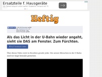 Bild zum Artikel: Als das Licht in der U-Bahn wieder angeht, sieht sie DAS am Fenster. Zum Fürchten.