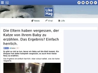 Bild zum Artikel: Die Eltern haben vergessen, der Katze von ihrem Baby zu erzählen. Das Ergebnis? Einfach herrlich.