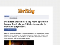 Bild zum Artikel: Die Eltern wollen ihr Baby nicht operieren lassen. Doch als sie 13 ist, stehen sie ihr machtlos...