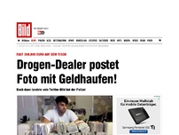 Bild zum Artikel: VERHAFTET - Drogen-Dealer postet Foto mit Geldhaufen!