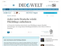 Bild zum Artikel: Umfrage: Jeder vierte Deutsche würde Flüchtlinge aufnehmen