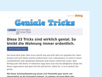 Bild zum Artikel: Diese 33 Tricks sind wirklich genial. So bleibt die Wohnung immer ordentlich.