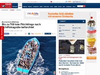 Bild zum Artikel: Drama im Mittelmeer - Bis zu 700 tote Flüchtlinge nach Schiffsunglück befürchtet