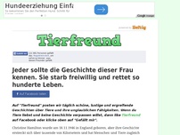 Bild zum Artikel: Jeder sollte die Geschichte dieser Frau kennen. Sie starb freiwillig und rettet so hunderte Leben.