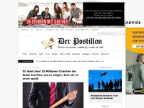 Bild zum Artikel: EU lässt über 10 Millionen Griechen die Beine brechen, um zu zeigen, dass sie es ernst meint