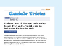 Bild zum Artikel: Es dauert nur 15 Minuten, du brauchst keinen Ofen und fertig ist einer der leckersten Kuchen der...