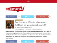 Bild zum Artikel: Erschreckend: Wie viel ist unseren Politikern ein Menschenleben wert?