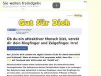 Bild zum Artikel: Ob du ein attraktiver Mensch bist, verrät dir dein Ringfinger und Zeigefinger. Irre!