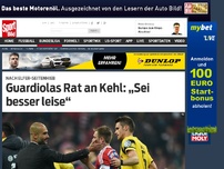Bild zum Artikel: Guardiolas Rat an Kehl: „Sei besser leise“ Bayern-Trainer Pep Guardiola hat auf den Seitenhieb von BVB-Star Sebastian Kehl nach dem verlorenen Elfmeterschießen im DFB-Pokal-Halbfinale reagiert. »