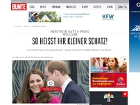 Bild zum Artikel: So heißt ihr kleiner Schatz!