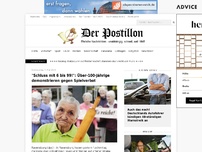 Bild zum Artikel: 'Schluss mit 6 bis 99!': Über-100-Jährige demonstrieren gegen Spielverbot