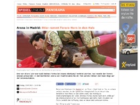 Bild zum Artikel: Unfall in Madrid: Stier rammt Torero Horn in den Hals