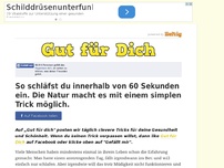 Bild zum Artikel: So schläfst du innerhalb von 60 Sekunden ein. Die Natur macht es mit einem simplen Trick möglich.