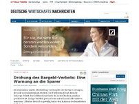 Bild zum Artikel: Drohung des Bargeld-Verbots: Eine Warnung an die Sparer