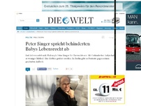 Bild zum Artikel: Peter Singer: Proteste gegen Philosophen, der Babys töten will