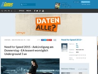 Bild zum Artikel: Need for Speed: EA teasert womöglich NFS: Underground 3 an