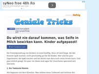 Bild zum Artikel: Du wirst nie darauf kommen, was Seife in Milch bewirken kann. Kinder aufgepasst!