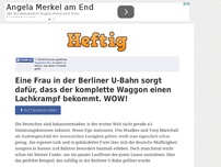 Bild zum Artikel: Eine Frau in der Berliner U-Bahn sorgt dafür, dass der komplette Waggon einen Lachkrampf...