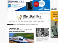 Bild zum Artikel: Liechtenstein baut Hochgeschwindigkeitszug, der das Land in unter 15 Minuten durchquert