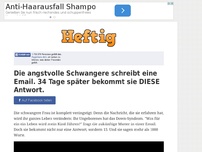 Bild zum Artikel: Die angstvolle Schwangere schreibt eine Email. 34 Tage später bekommt sie DIESE Antwort.