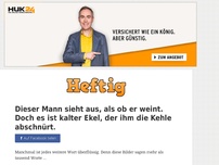 Bild zum Artikel: Dieser Mann sieht aus, als ob er weint. Doch es ist kalter Ekel, der ihm die Kehle abschnürt.